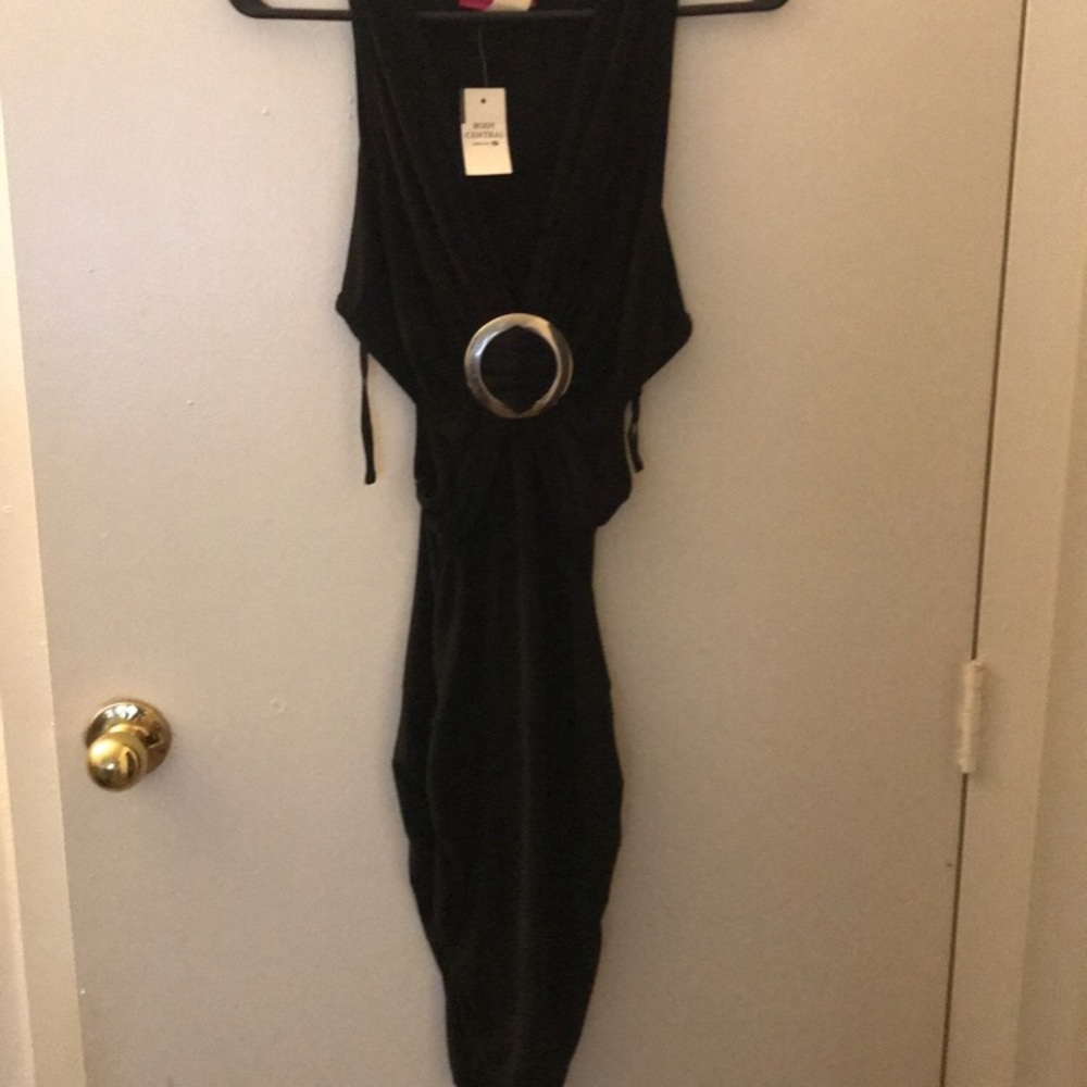 Side out night out black dress